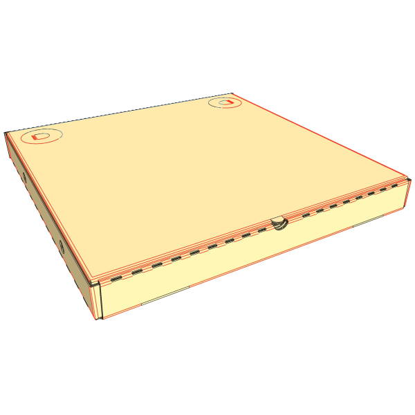 Pizzaeske 41x41cm Brun