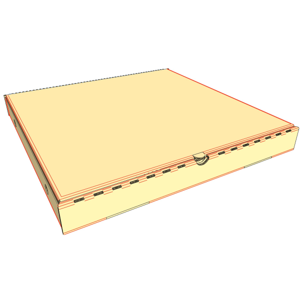 Pizzaeske 33x33cm Brun