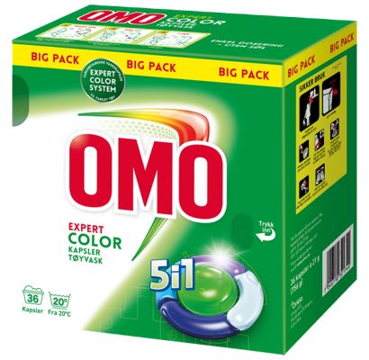 Tøyvask OMO Expert Color 5i1 (36 stk)