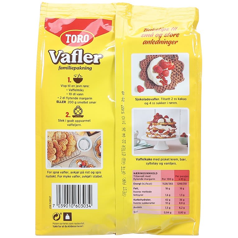 TORO familie vafler 612g