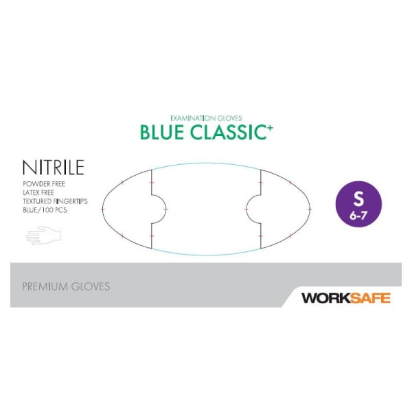 Hanske nitril Worksafe Classic+ blå S