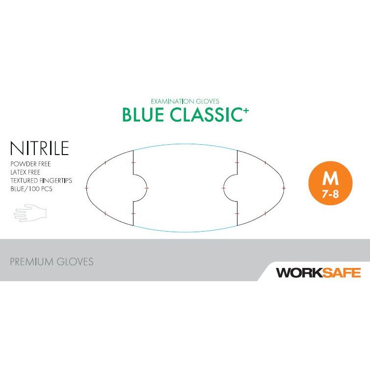 Hanske nitril Worksafe Classic+ blå M