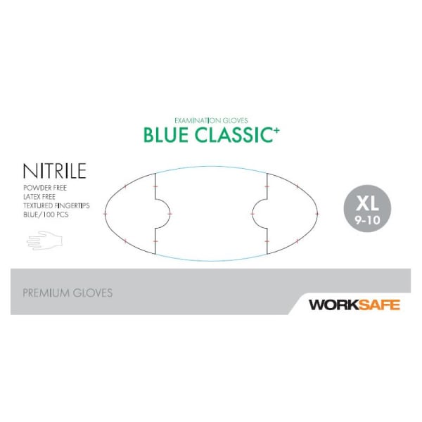 Hanske nitril Worksafe Classic+ blå XL