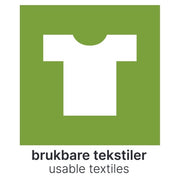 Etikett Brukbare tekstiler 15x18cm