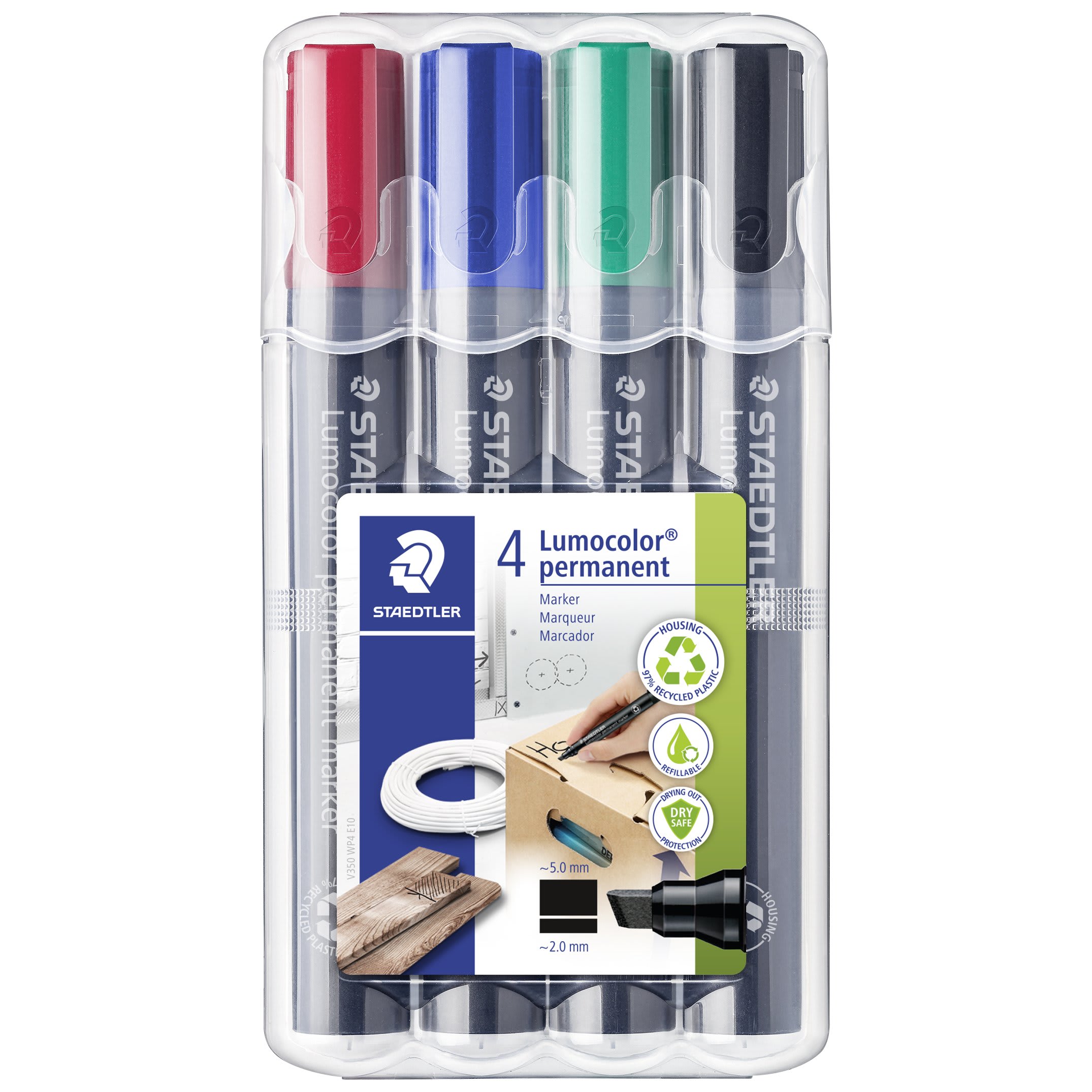 Merkepenn Lumocolor perm. 2-5mm 4frg