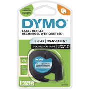 Tape DYMO LetraTag Plastic 12mmx4m klar