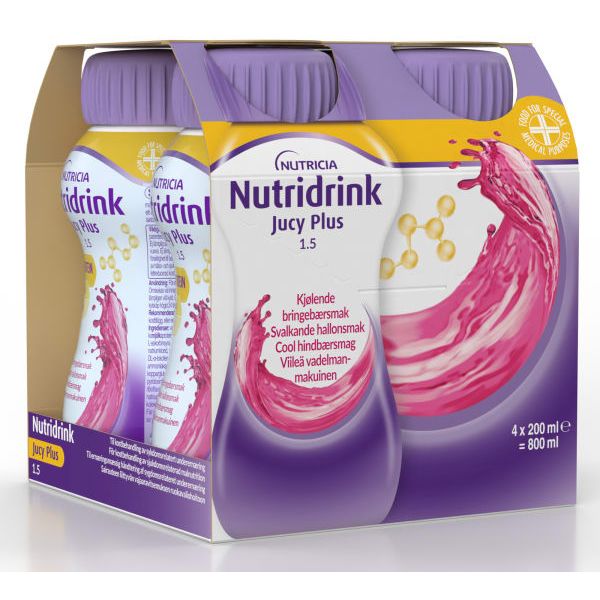 Næring Nutridrink Jucy+ kjøl. bringebær