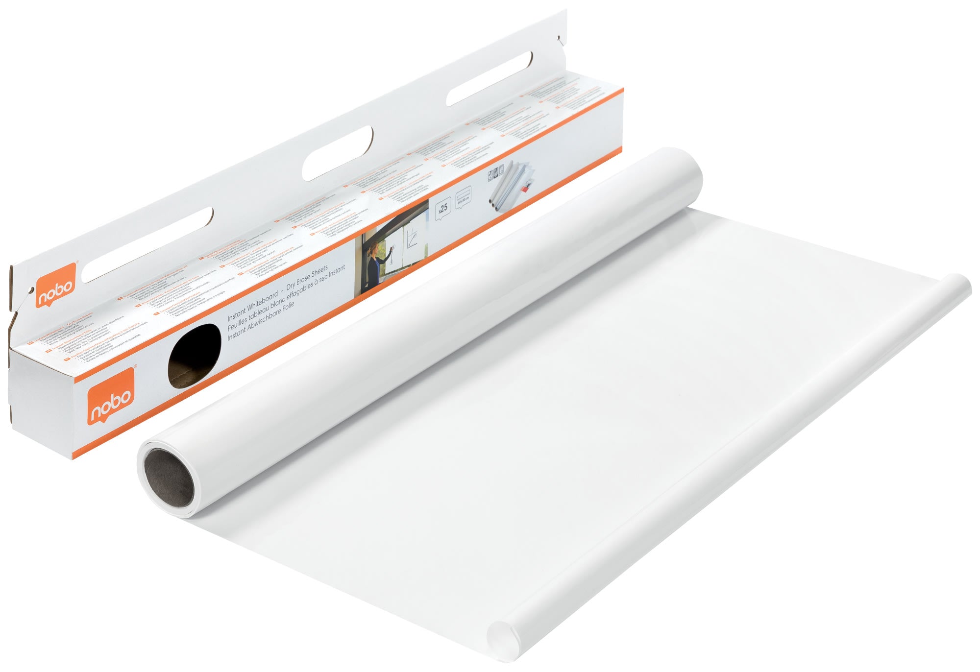 Whiteboardfilm Nobo 80x60cm, 25 ark/rull