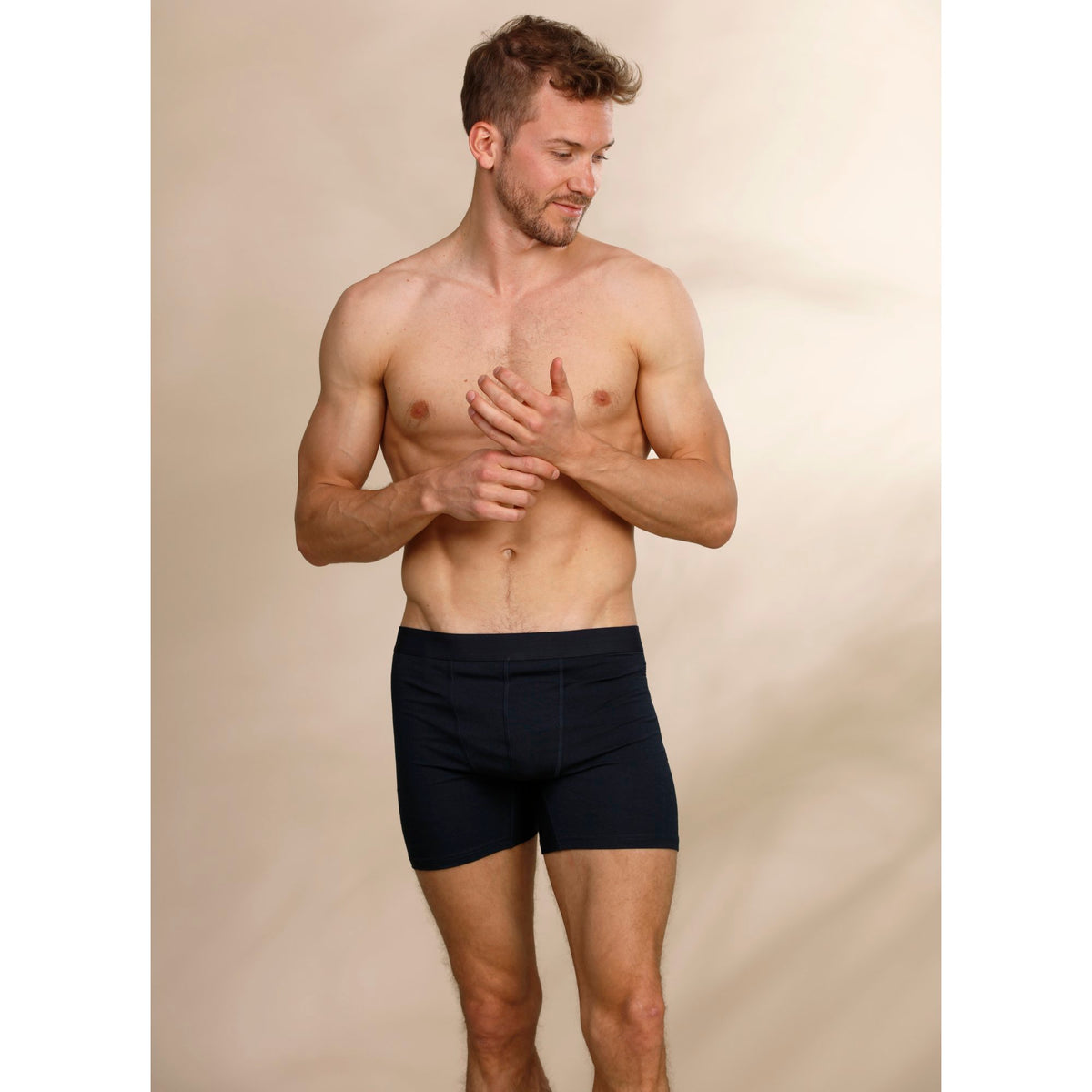 Boxer bomull Herre x3, Sort, L