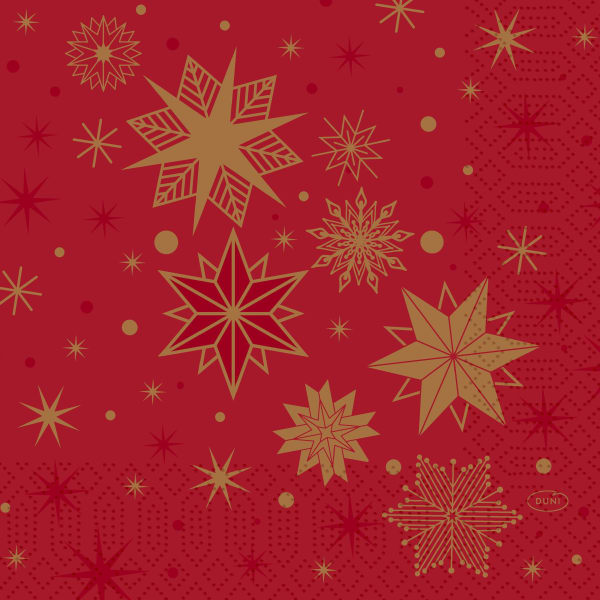 Serviett 3l33cm Stargazing Red