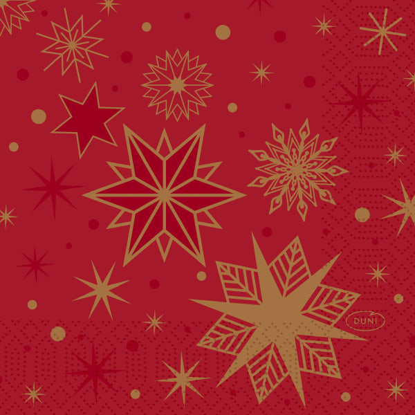 Serviett 3lags24cm Stargazing Red