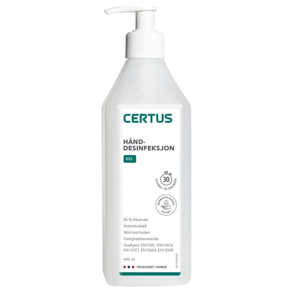 Hånddesinfeksjon gel Certus 85% 600ml