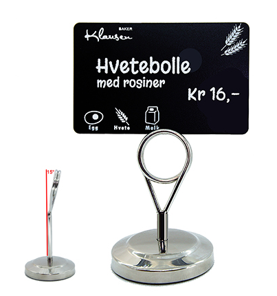 Kortholder matmerking stål vinklet 65mm