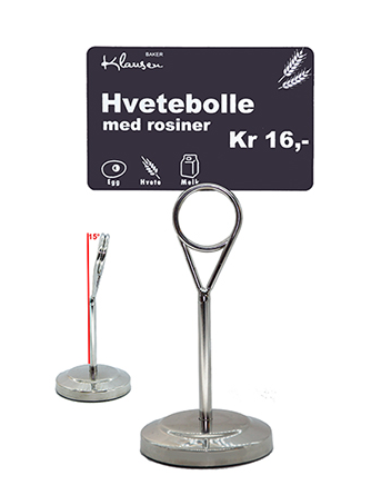 Kortholder matmerking stål vinklet 100mm