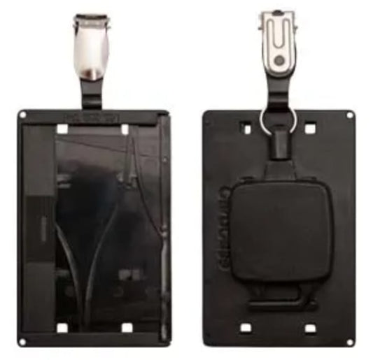 Kortholder m/jojo, klips, 1-kort v.skyv