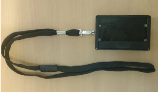 Kortholder m/jojo, bånd, 1-kort v.skyv