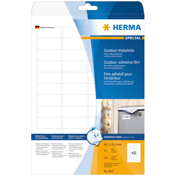 Herma Utendørsetiketter 45,7x21,2 A4