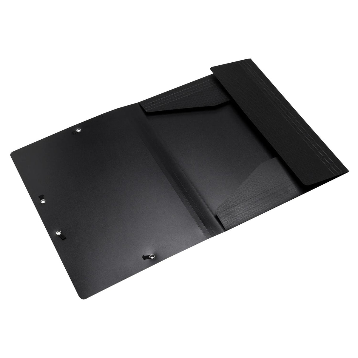 Strikkmappe A4 PP Resirk. 3-klaffer sort