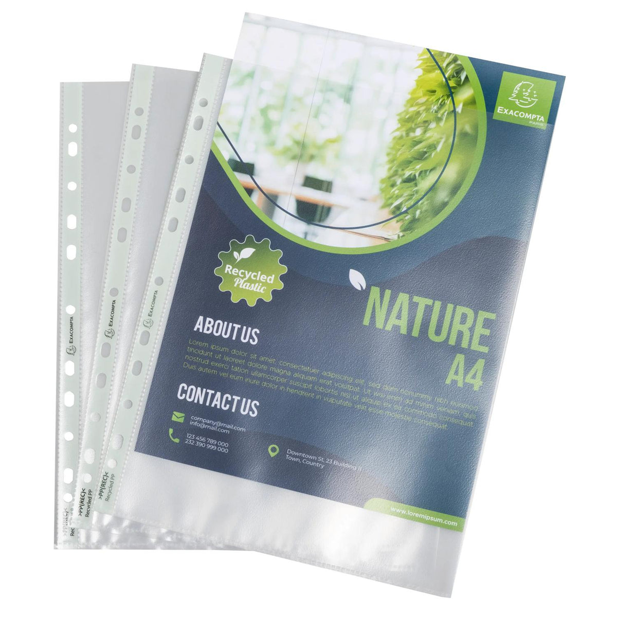 Plastlomme A4 m/topp resirk. 90my klar