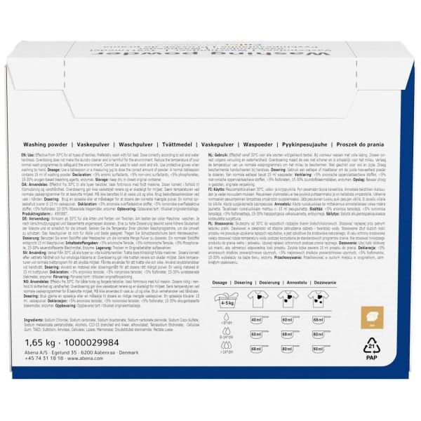 Tøyvask Abena kulør/hvit uparf. 1,65kg