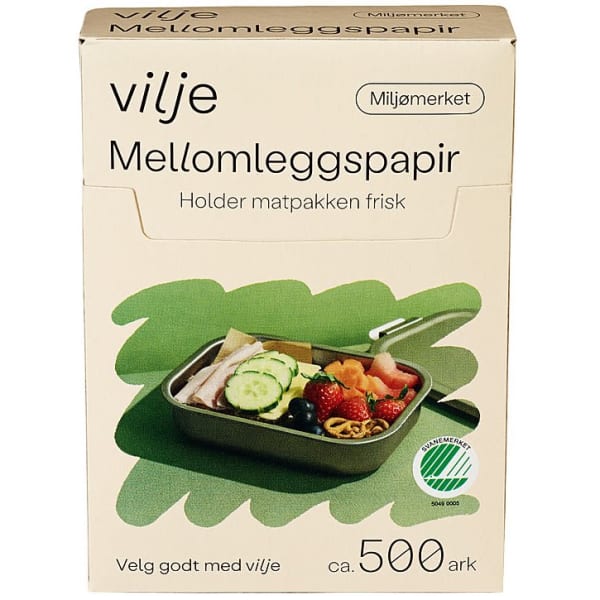 Mellomleggspapir 500Ark Vilje