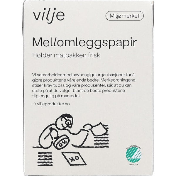 Mellomleggspapir 500Ark Vilje