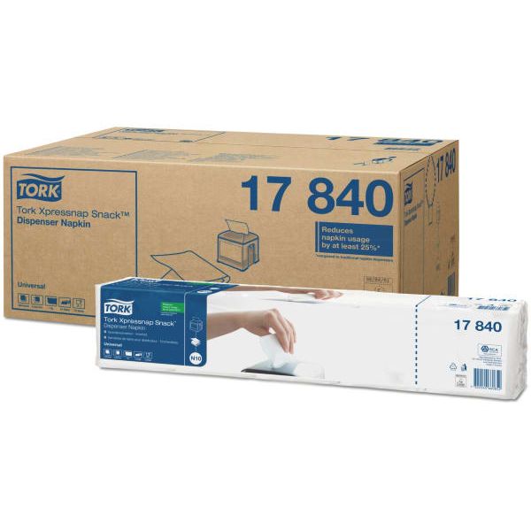 Disp.serviett Tork expressnap snack hvit