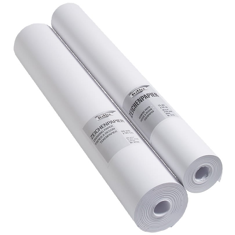 Tegnerull 50cm x 50m 80g hvit