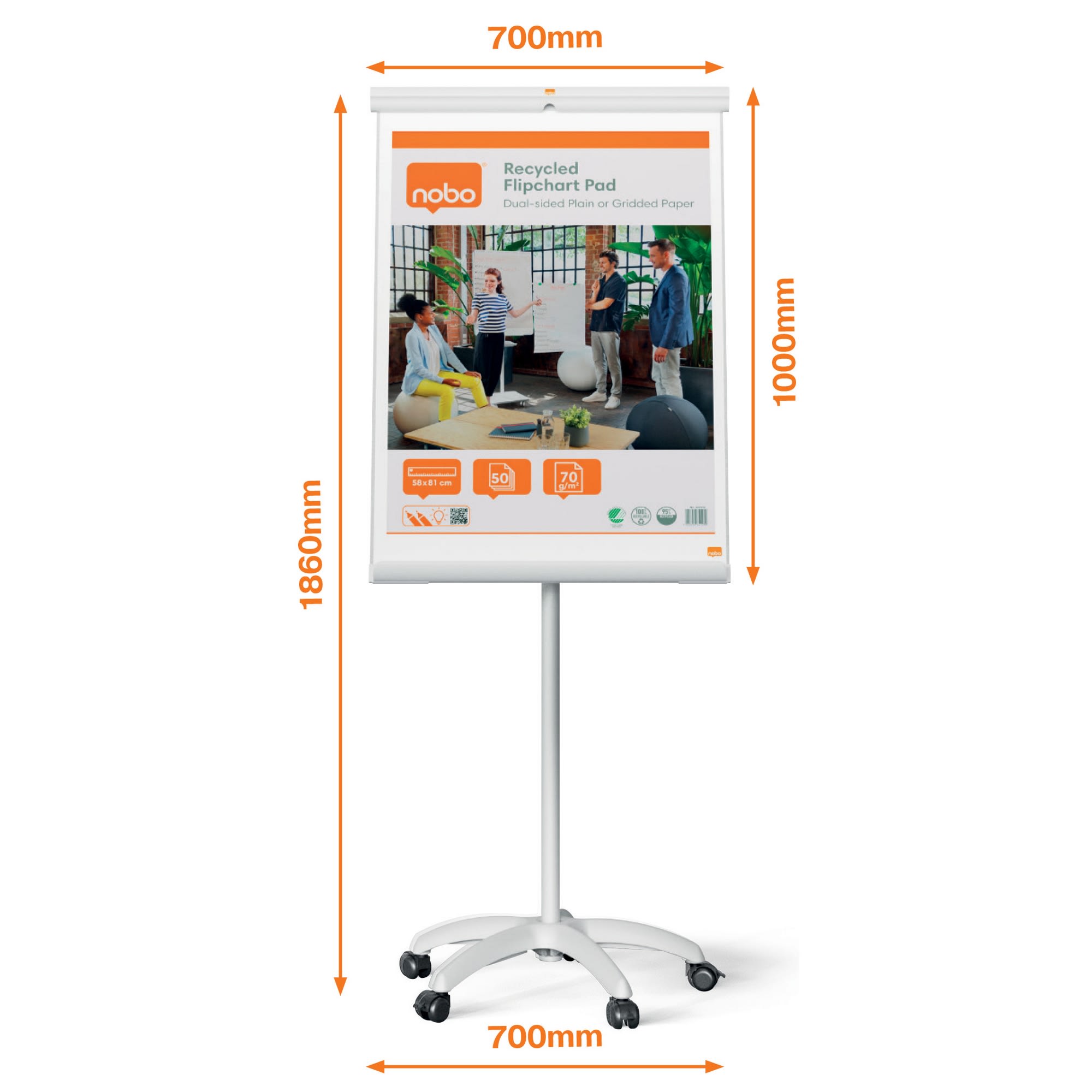 Flippoverstativ Premium Plus mobil Lakk