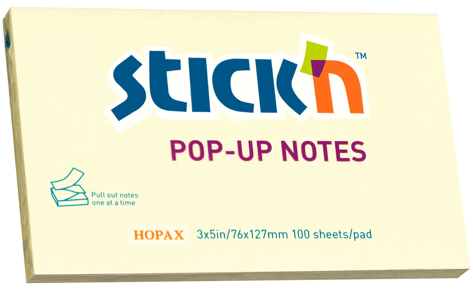 Notatblokk Stick'n Z-N 76x127 past. gul