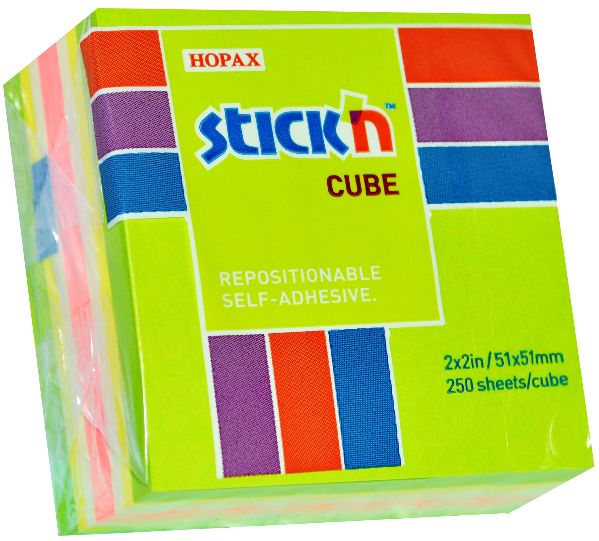 Notatblokk Stick'n kube 51x51 grønn