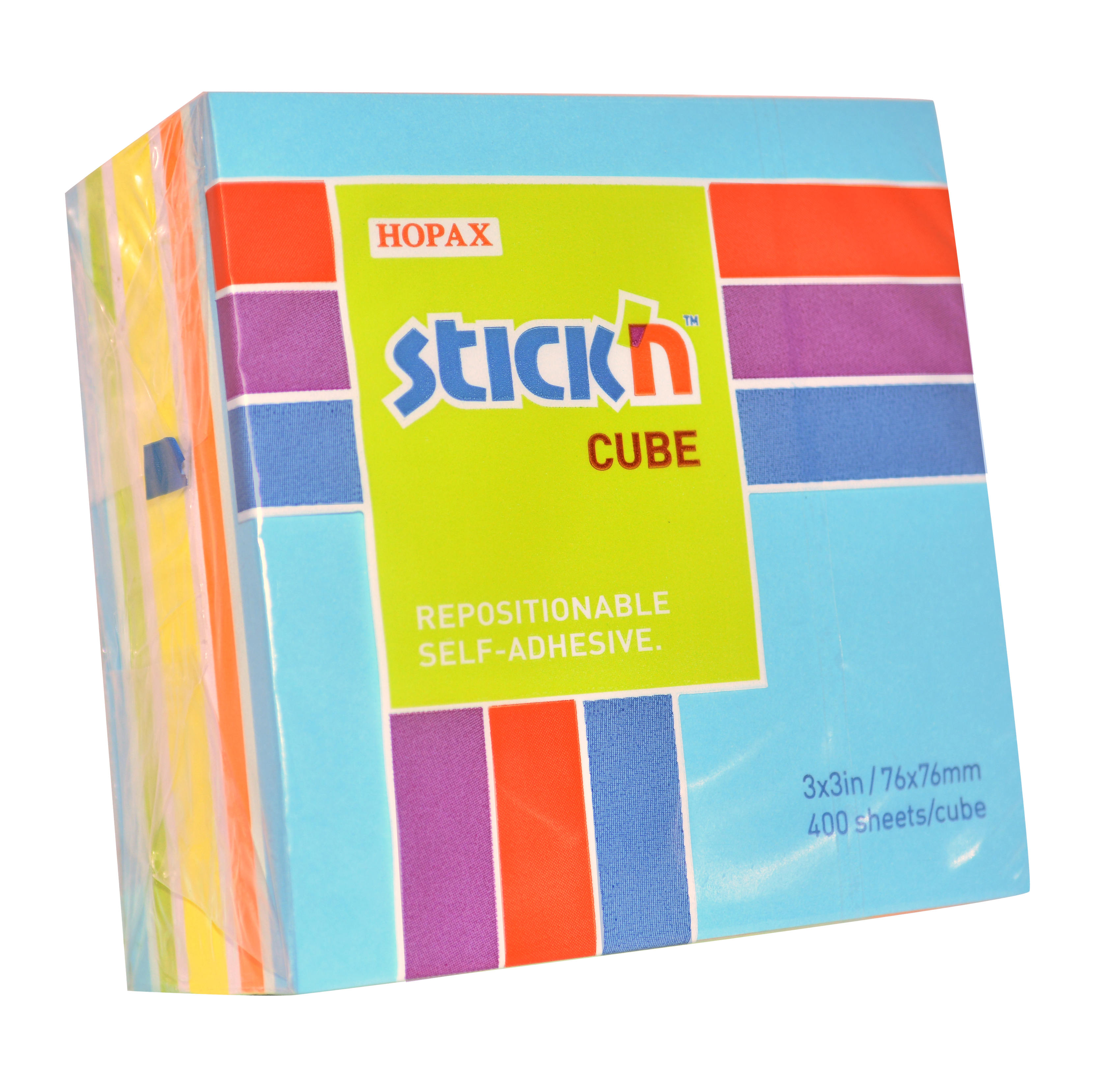 Notatblokk Stick'n kube 76x76 blå