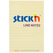 Notatblokk Stick'n linjert 152x102 gul