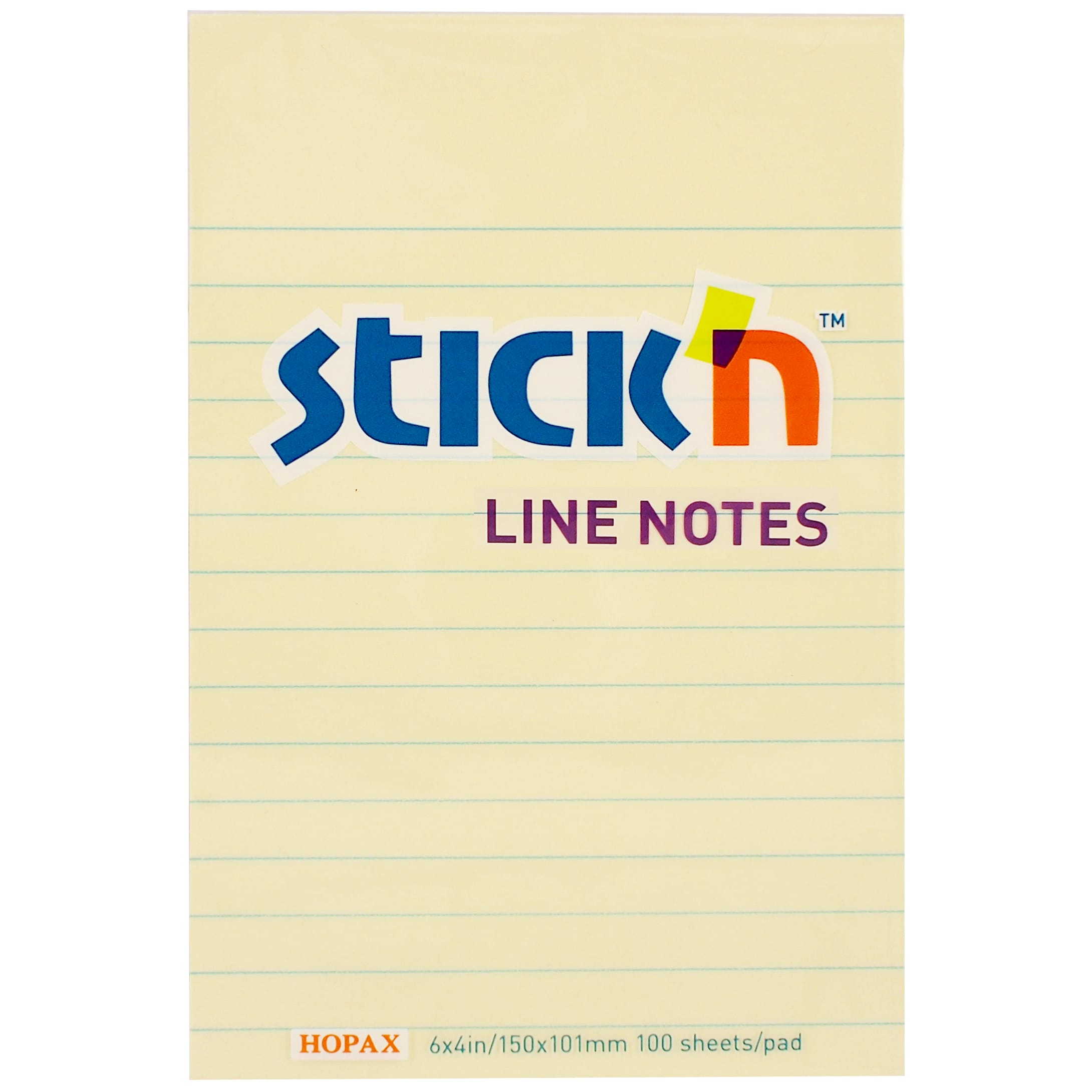 Notatblokk Stick'n linjert 152x102 gul