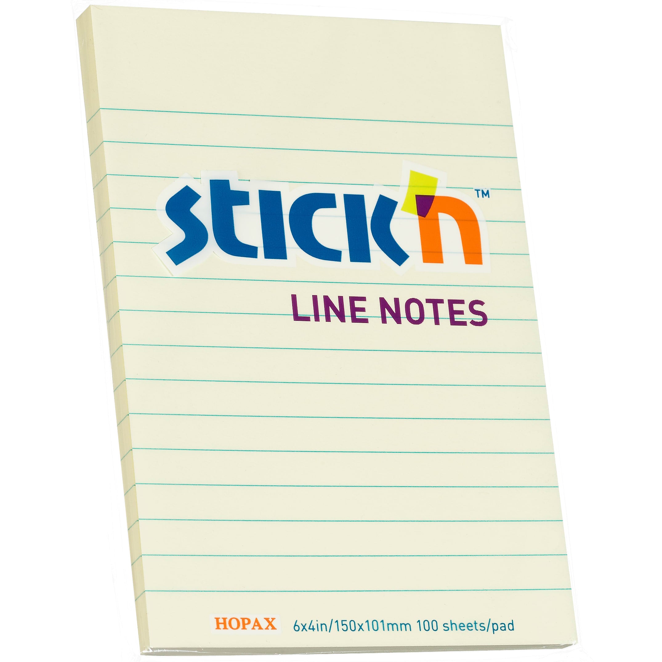 Notatblokk Stick'n linjert 152x102 gul