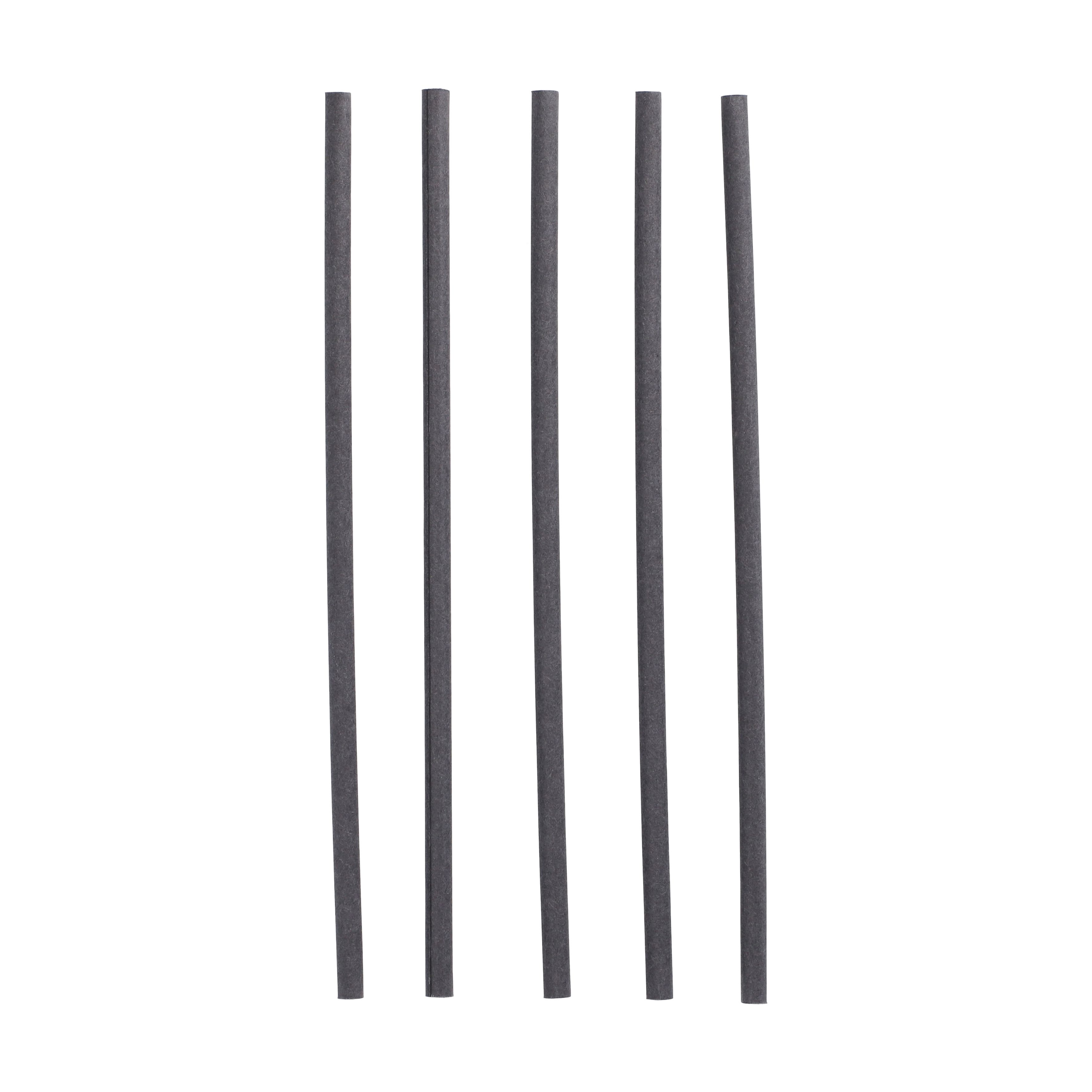 Sugerør papp Ø6mm x 200mm svart