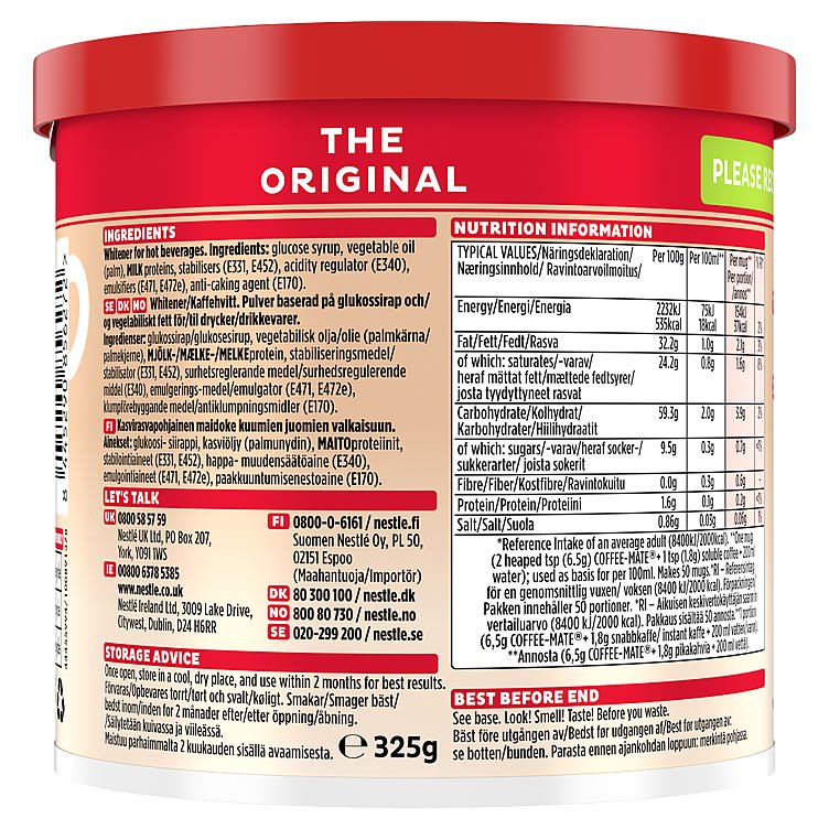 Fløtepulver Coffee-Mate 325g