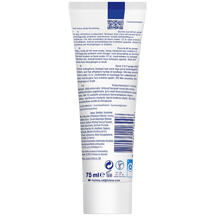 Tannkrem Sensodyne Original 75ml, pk12