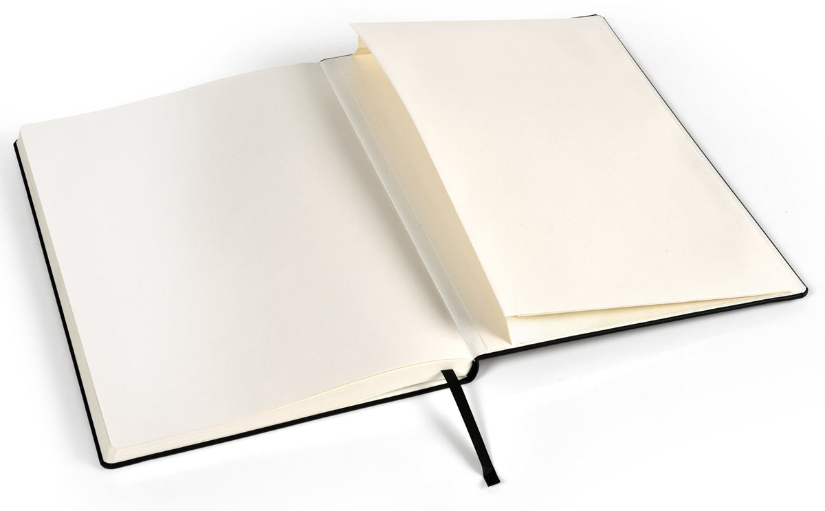 Notatbok PU A4 linjer sort