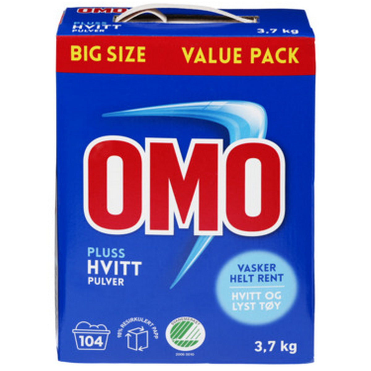 Tøyvask OMO Pluss Hvitt 3,7kg
