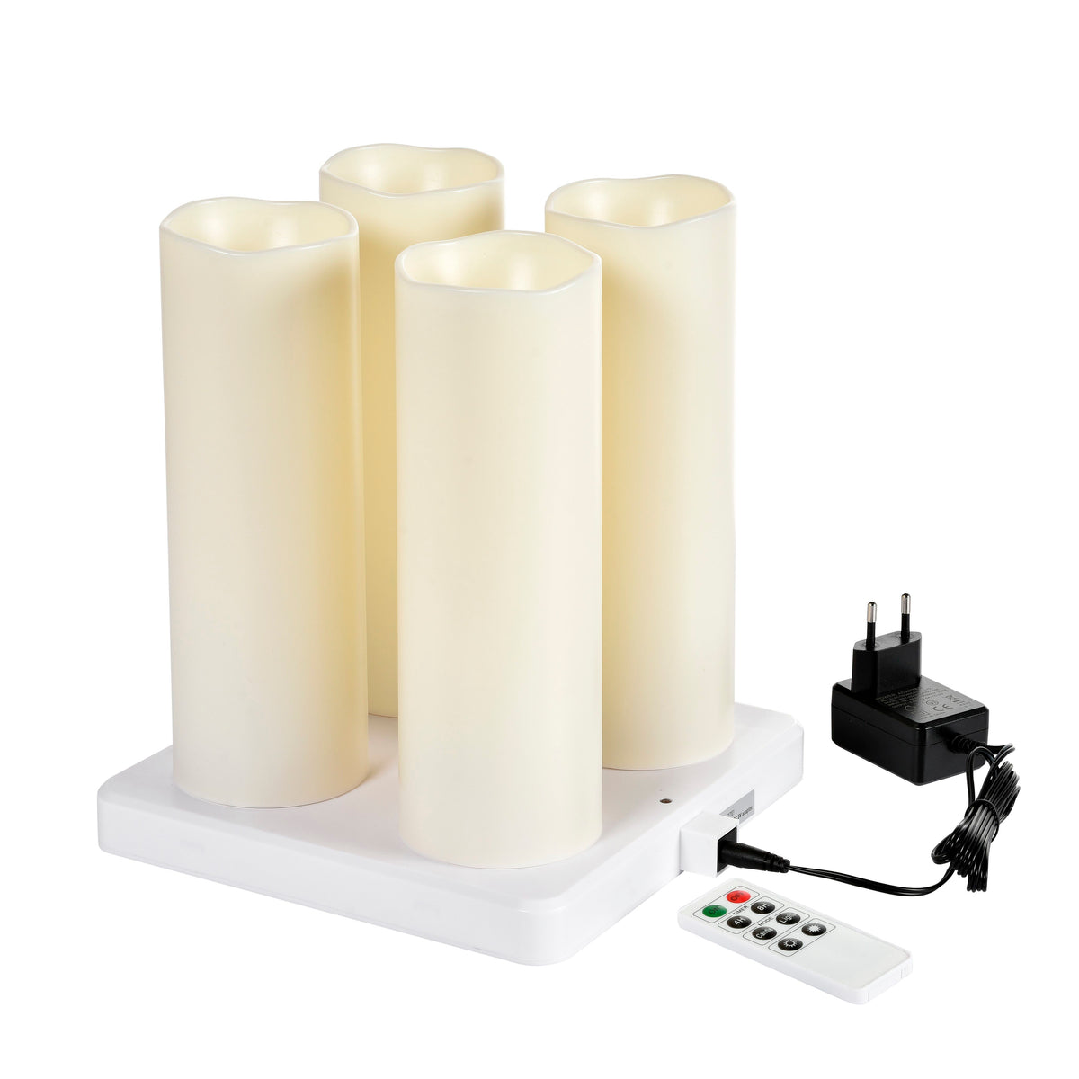 Kubbelys LED oppladbar 4stk m/lader