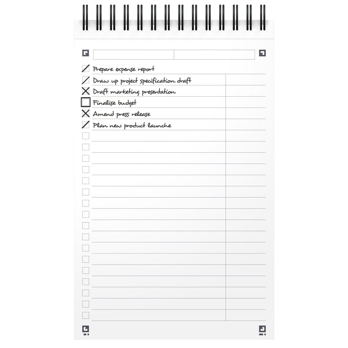 Notatbok Oxford Task Manager 12,5x20cm