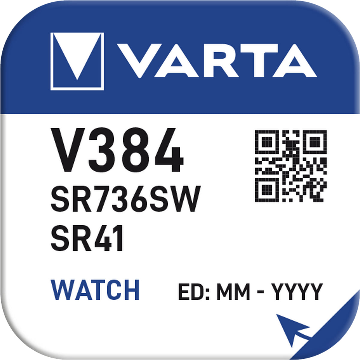 Batteri Varta Sølvoksid Coin V384/SR41