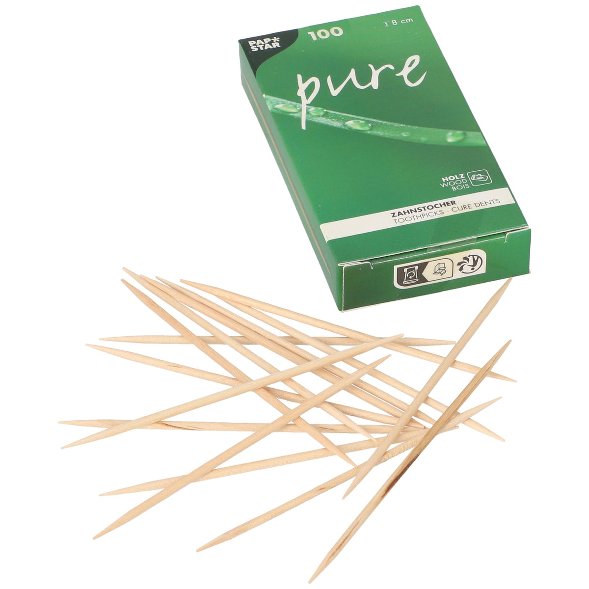 Tannstikkere i tre, 8 cm. 100pk.