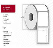 Etikett Capture 70x30mm hvit (1000)