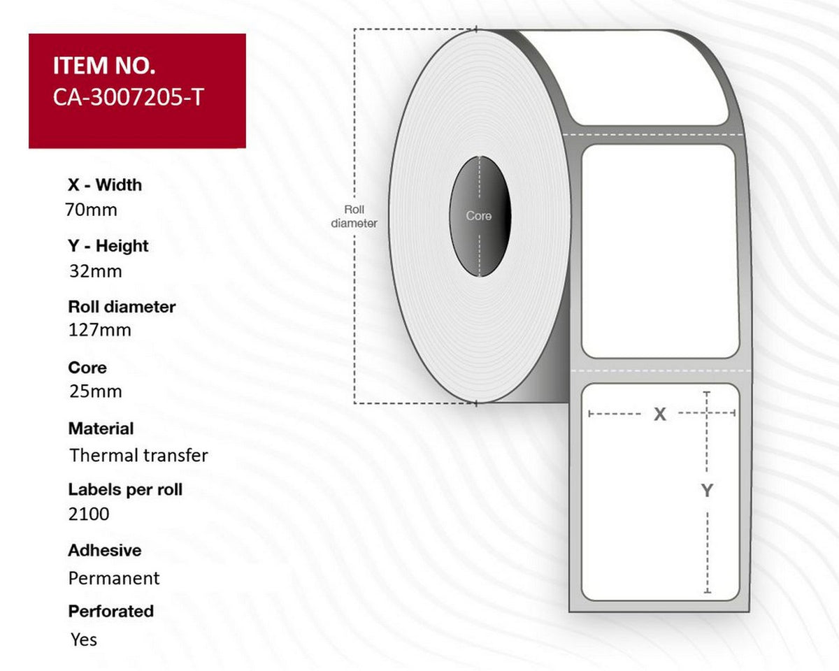 Etikett Capture 70x32mm hvit (2100)