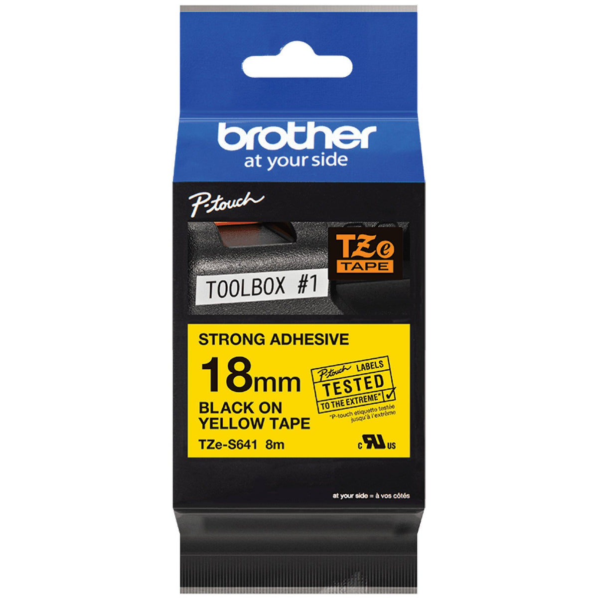 Tape Brother TZeS641 18mm sort/gul