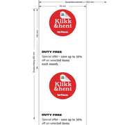 Etikett Thermo Duty Free 80x80mm kj.12mm