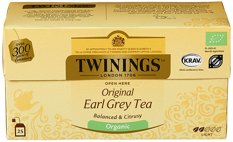 Te Twinings Earl Grey Økologisk, 25 pos