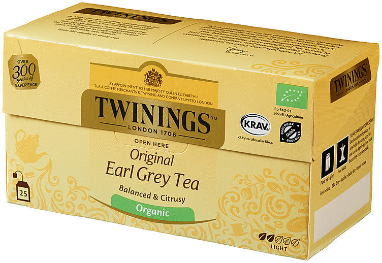 Te Twinings Earl Grey Økologisk, 25 pos